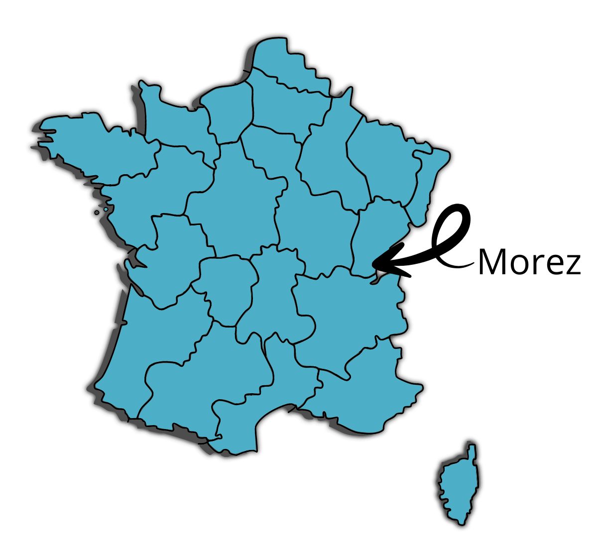 Carte de l'emplacement de Morez pour la page de contact