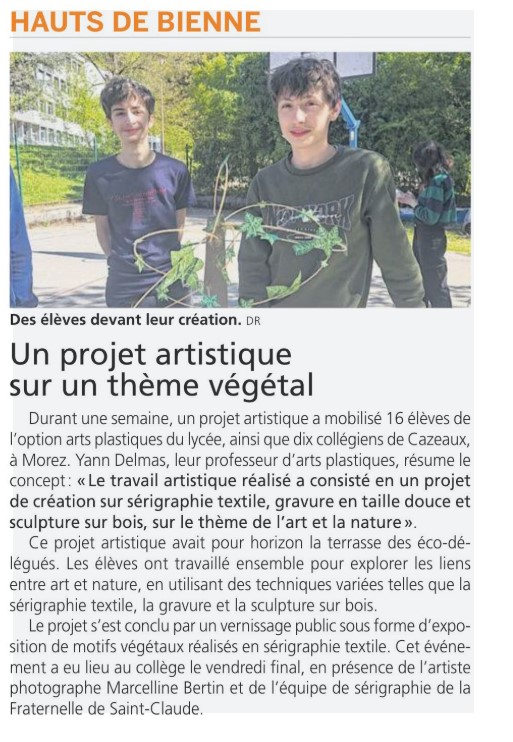 Cordées de la Réussite : Les œuvres du Haut-Jura Article
