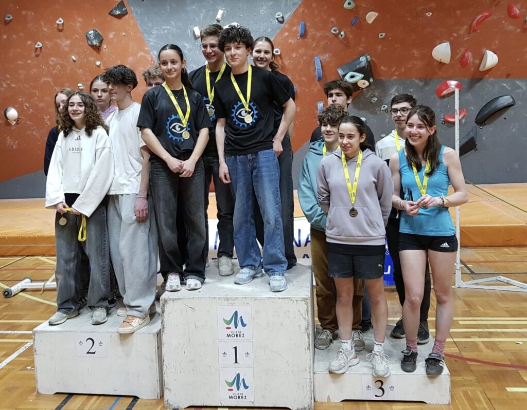 podium champion académique UNSS escalade